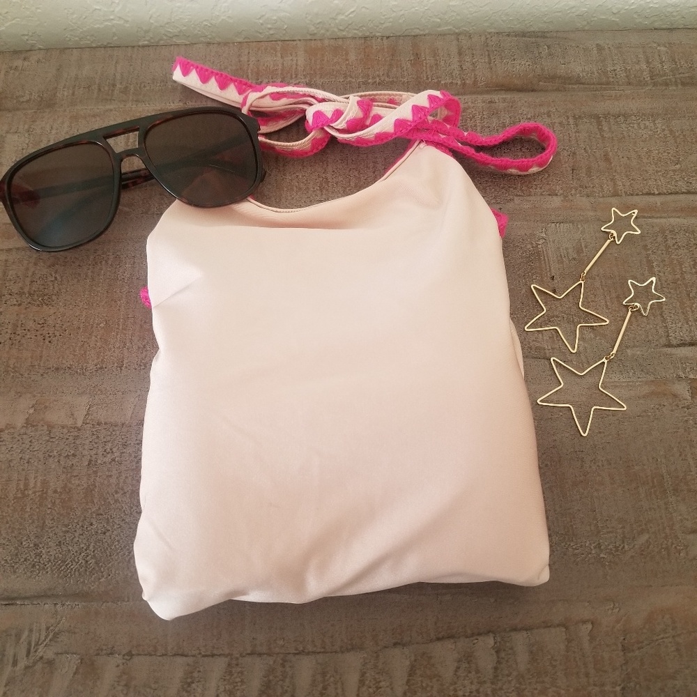 Pink one piece swimsuit